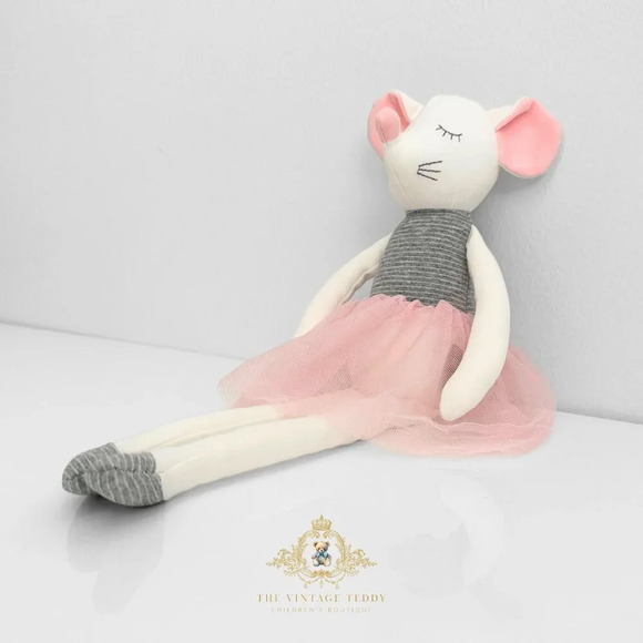 NWT Pretty Girls Princess Ballerina Dolly Plush Toy Handmade Mouse Cute Kids Toy - Picture 2 of 3
